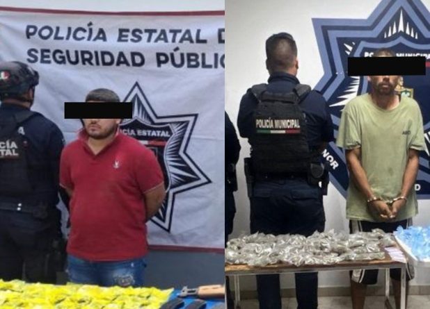 Operativo conjunto detiene a dos por delito contra la salud en Cajeme